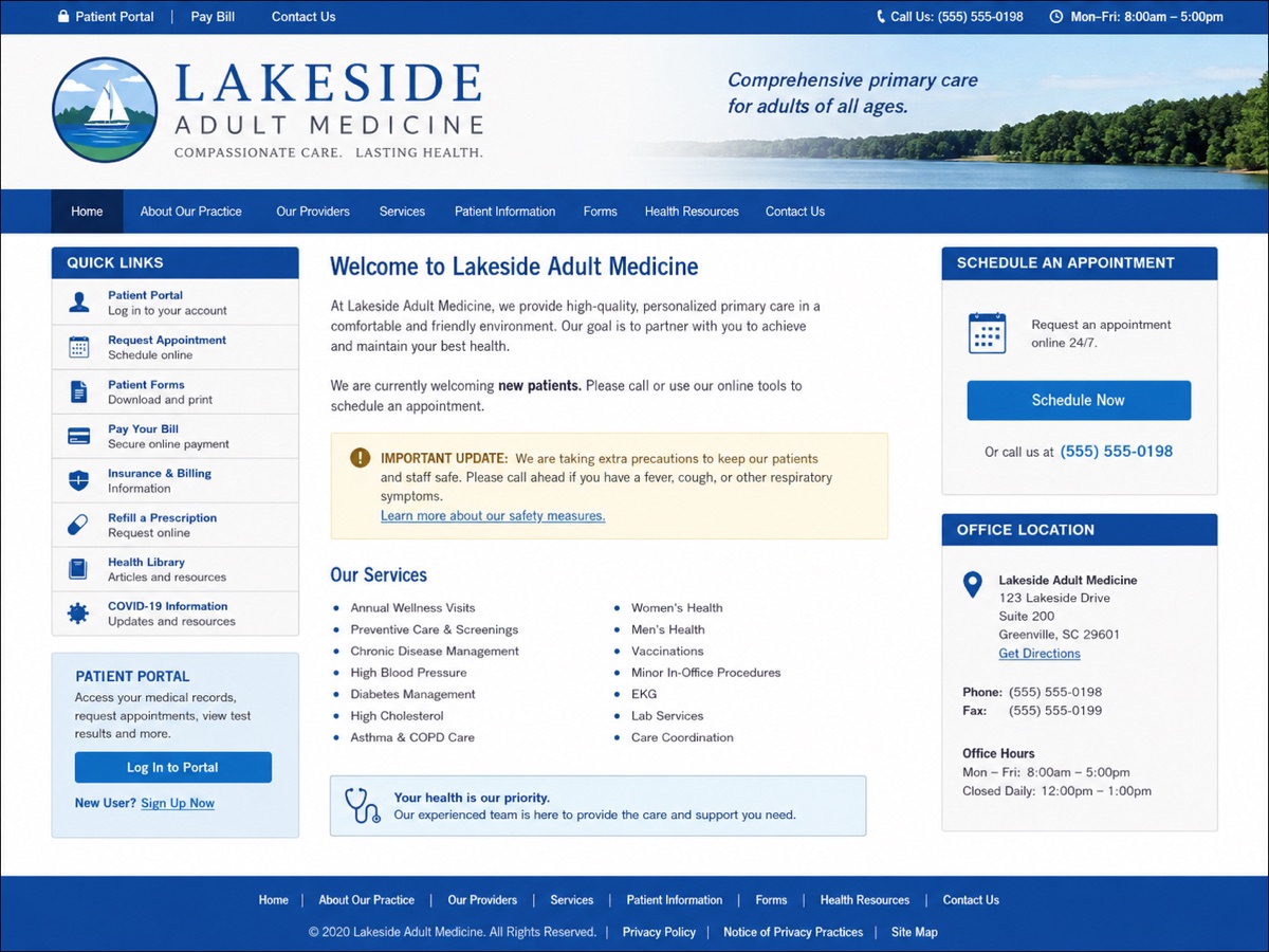 Before concept for Lakeside Adult Medicine