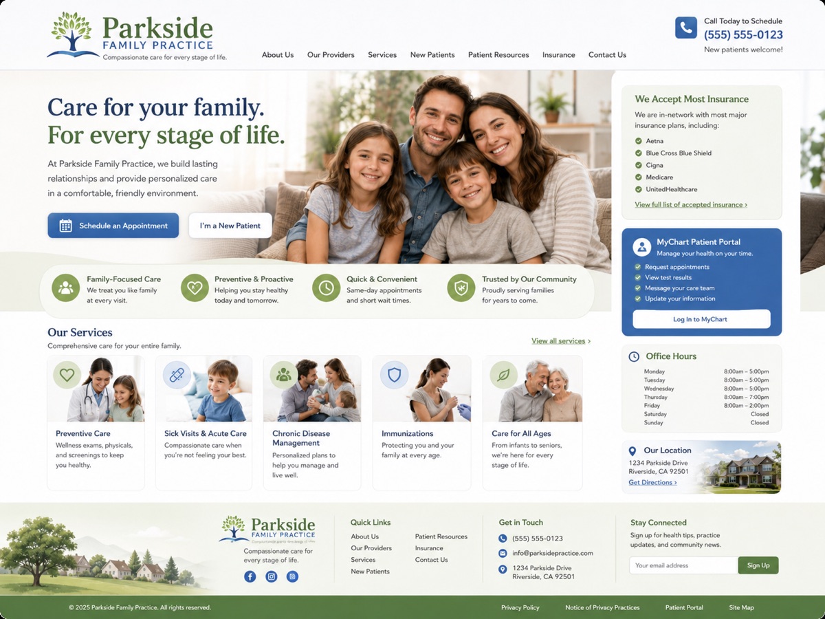After concept for Parkside Family Practice