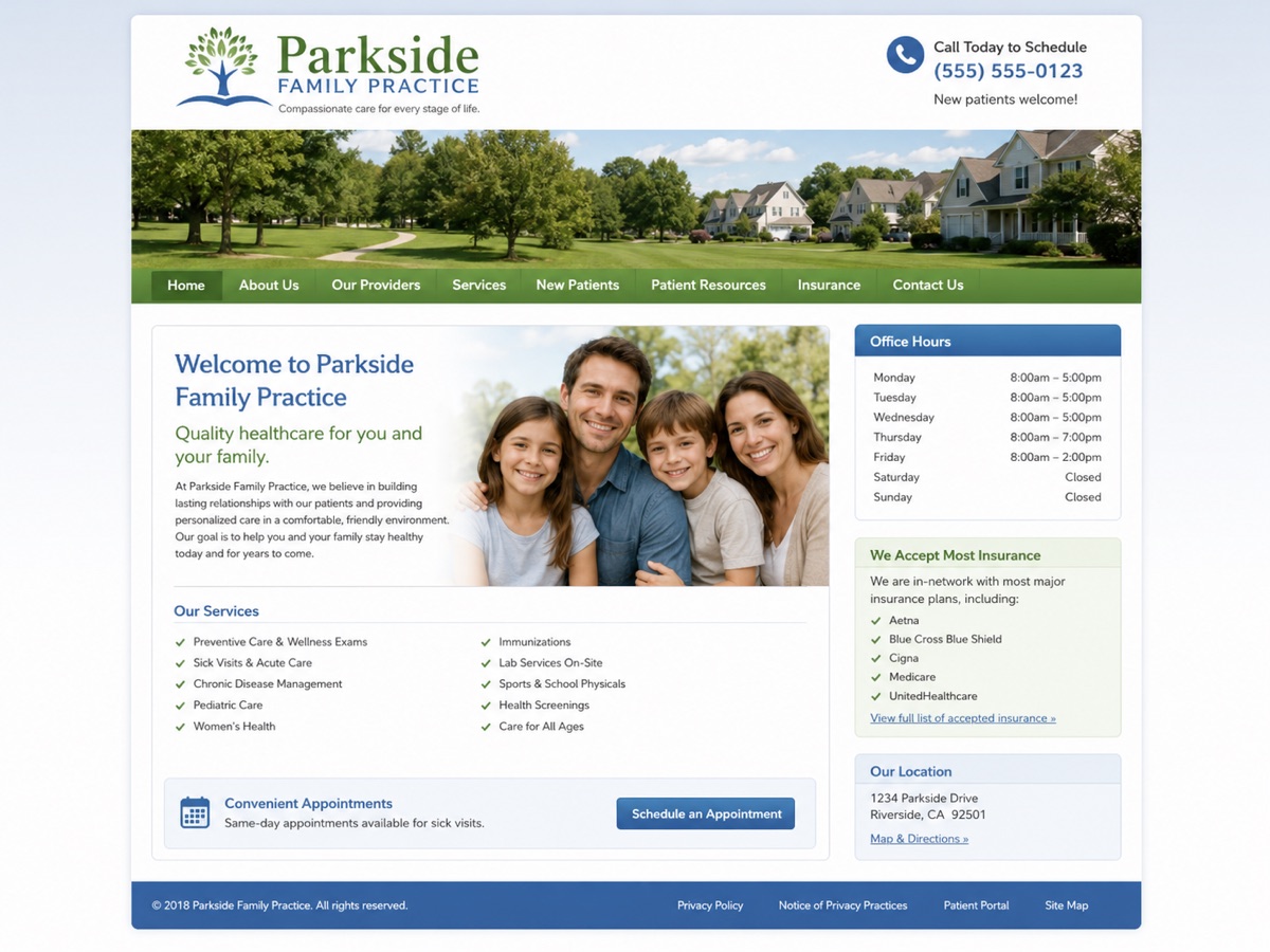 Before concept for Parkside Family Practice
