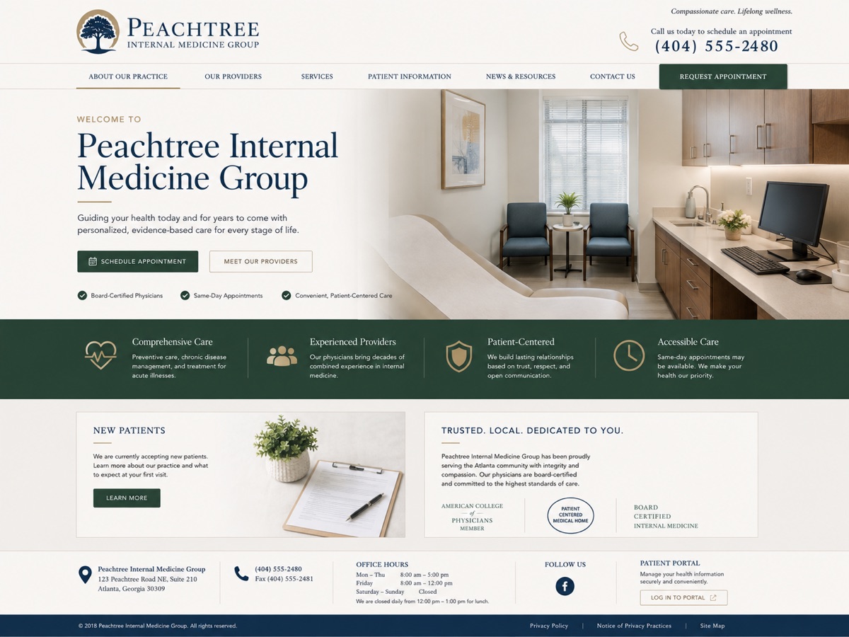 After concept for Peachtree Internal Medicine