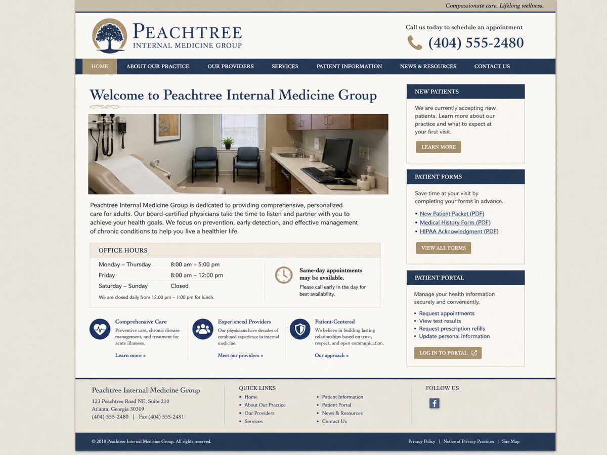 Before concept for Peachtree Internal Medicine